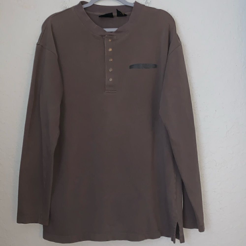 Harley-Devidson T-Shirt Cotton Long Sleeve Button Clasp Logo Size L